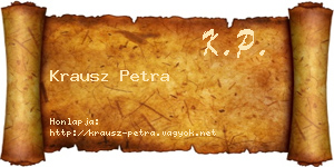 Krausz Petra névjegykártya