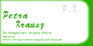 petra krausz business card